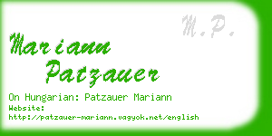 mariann patzauer business card